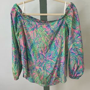 Lily Pulitzer womens off the shoulder top size M GUC